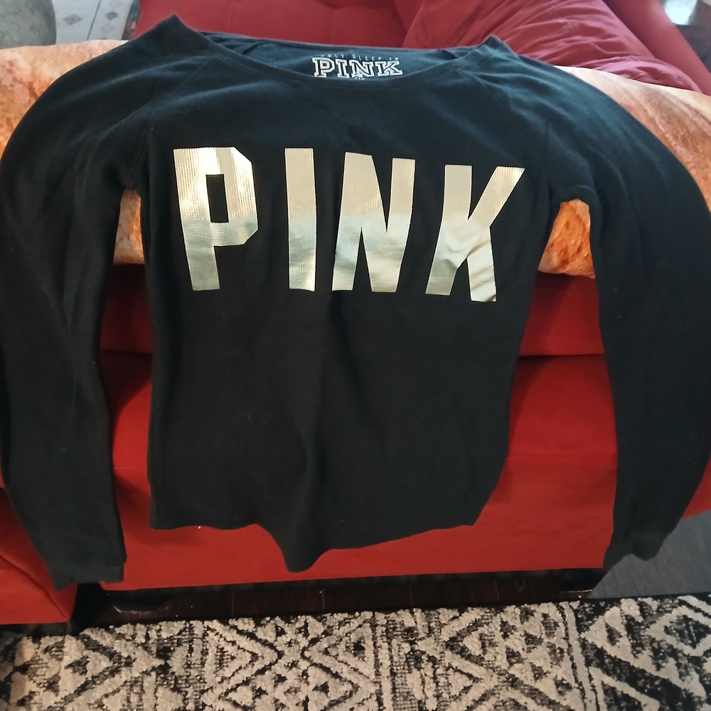 Only Black Long Sleeve Tee with Silver Print
